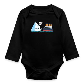 Titanic Funny Titanic und I-ceberg Boop Parodie - Baby Bio-Langarm-Body - Schwarz - Vorne