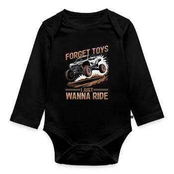 UTV Off Road Boy Men 4 Wheeler Side by side - Organic Longsleeve Baby Bodysuit - black - Front