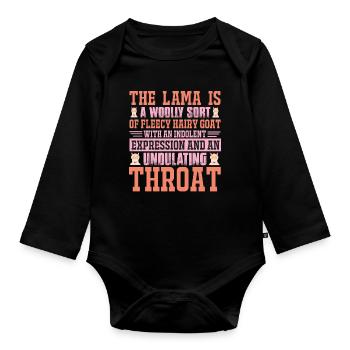 La variété laineuse lama - Body Bébé bio manches longues - noir - Devant