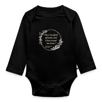 Citation des Quatre Filles du docteur March II - Style mignon - Body Bébé bio manches longues - noir - Devant