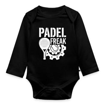 Padel Freak Sport Enthusiasm Performance - Organic Longsleeve Baby Bodysuit - black - Front