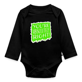 You're Absolutely Right Lustig Sarkastisch KI Logo - Baby Bio-Langarm-Body - Schwarz - Vorne