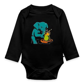 Maître des Troncs - Anarchie de l’Émail - Body Bébé bio manches longues - noir - Devant