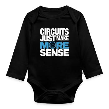 Circuits make technology more meaningful - Organic Longsleeve Baby Bodysuit - black - Front