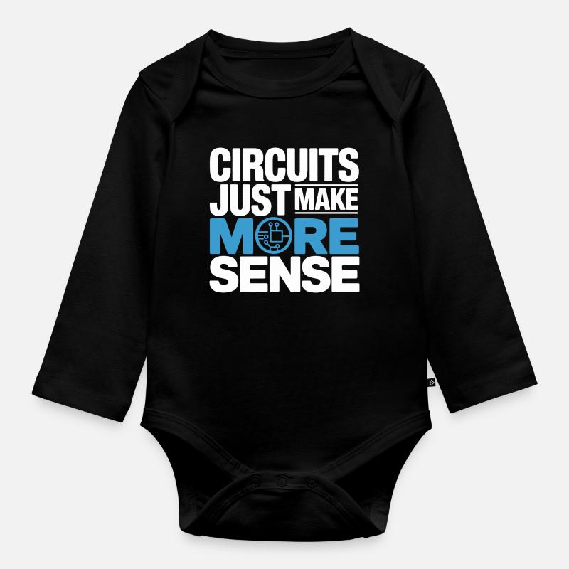 Circuits make technology more meaningful - Organic Longsleeve Baby Bodysuit - black