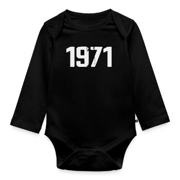 Legendär seit 1971 Vintage 1971 Retro 1971 - Baby Bio-Langarm-Body - Schwarz - Vorne