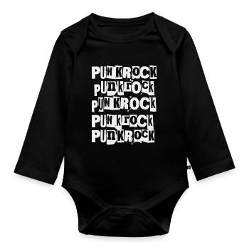 Répétition du punk rock - Body Bébé bio manches longues - noir - Devant
