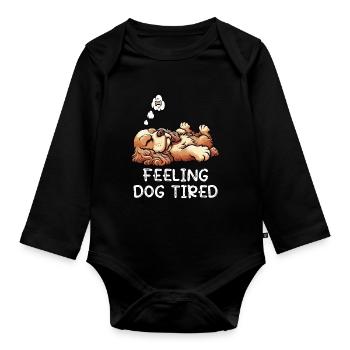 Feeling Dog Tired Cocker Spaniel Cockerhund Cocker - Organic Longsleeve Baby Bodysuit - black - Front