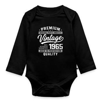 Vintage 1965 Retro 1965 Anniversaire 1965 - Body Bébé bio manches longues - noir - Devant