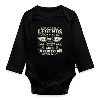 Cadeau d’anniversaire Legends 2006 Vintage 2006 - Body Bébé bio manches longues - noir - Devant