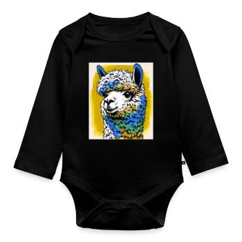 Alpaga - Body Bébé bio manches longues - noir - Devant