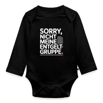 Sorry Nicht Meine Entgeltgruppe Beamte TVöD Büro - Baby Bio-Langarm-Body - Schwarz - Vorne