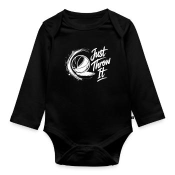 Just Throw It Boule Petanque Sport - Baby Bio-Langarm-Body - Schwarz - Vorne