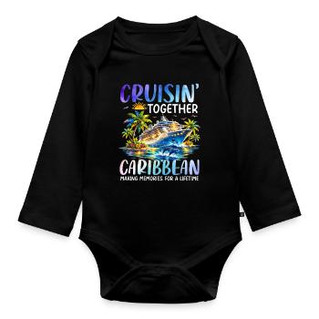 Cruisin Together Caribbean - Organic Longsleeve Baby Bodysuit - black - Front