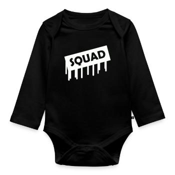 Squad - Organic Longsleeve Baby Bodysuit - black - Front