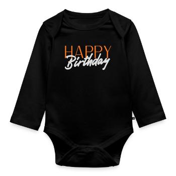 Bon anniversaire - Body Bébé bio manches longues - noir - Devant