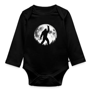 Bigfoot Rock On Sign Sasquatch Yeti Rock And Roll - Baby Bio-Langarm-Body - Schwarz - Vorne
