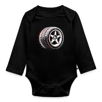 Car Tire Tuning Drift Motorsport Design - Organic Longsleeve Baby Bodysuit - black - Front