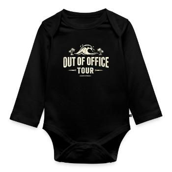 Out of Office Tour Strandwaves - Organic Longsleeve Baby Bodysuit - black - Front