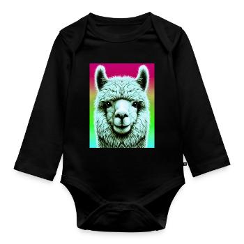 Alpaka - Baby Bio-Langarm-Body - Schwarz - Vorne