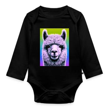 Alpaka - Baby Bio-Langarm-Body - Schwarz - Vorne