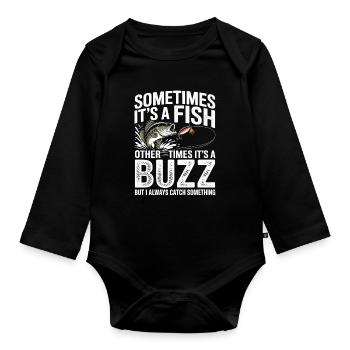 Parfois, c’est un Fish – Buzz Motiv Tee - Body Bébé bio manches longues - noir - Devant