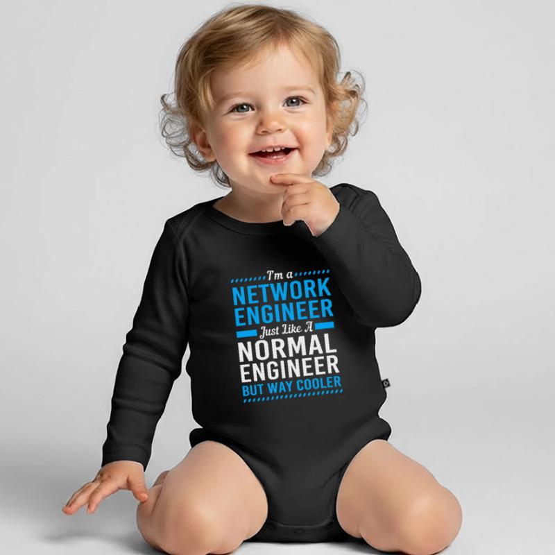 Network Computer Scientist Programmer Admin Organic Longsleeve Baby Bodysuit