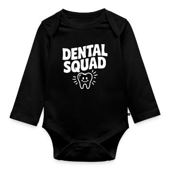 Zahnärztliche Truppe - Baby Bio-Langarm-Body - Schwarz - Vorne