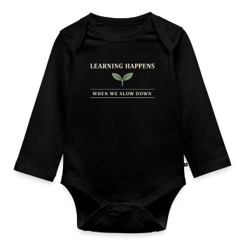 Montessori mother, Gentle parenting, Mindful - Organic Longsleeve Baby Bodysuit - black - Front