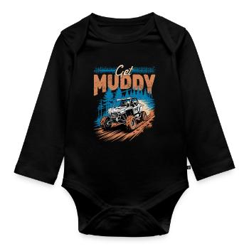 UTV Off Road 4 Wheeler Side by side - Organic Longsleeve Baby Bodysuit - black - Front
