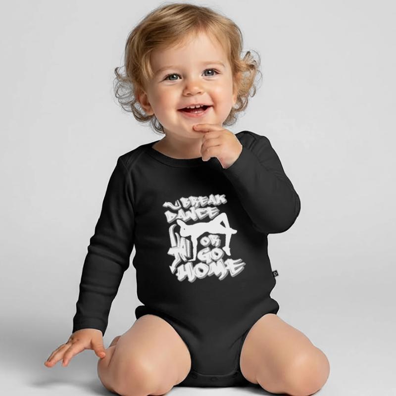 Breakdance oder nach Hause gehen Baby Bio-Langarm-Body