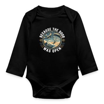 Fallschirmspringen Spruch Abenteuer Paragliding - Baby Bio-Langarm-Body - Schwarz - Vorne