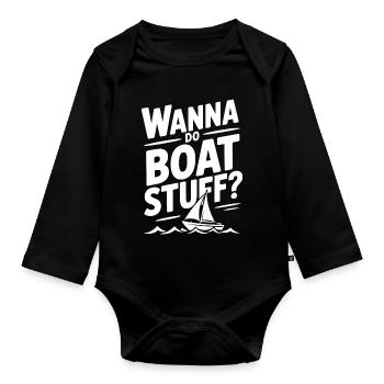 Willst du Boots-Sachen machen? - Baby Bio-Langarm-Body - Schwarz - Vorne