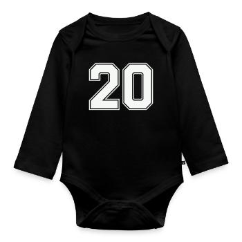 20- - Organic Longsleeve Baby Bodysuit - black - Front
