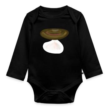 Pilz Pilze Natur - Baby Bio-Langarm-Body - Schwarz - Vorne