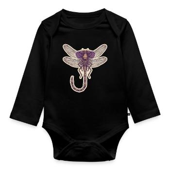 Cool Dragonfly - Organic Longsleeve Baby Bodysuit - black - Front