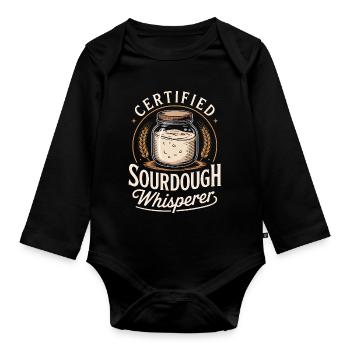Chuchoteur certifié de levain - Body Bébé bio manches longues - noir - Devant