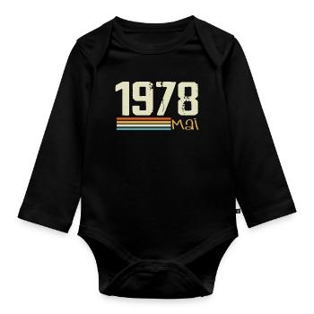 Mai 1978 - Body Bébé bio manches longues - noir - Devant