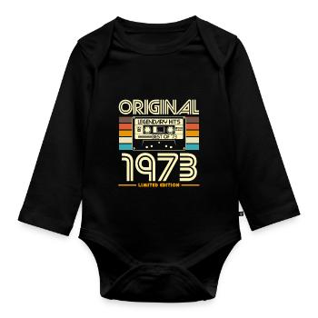 Original 1973 – Begrenzte Retro-Hits - Baby Bio-Langarm-Body - Schwarz - Vorne