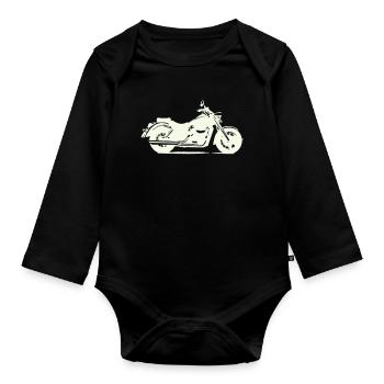 Moto-Silhouette Night Ride - Organic Longsleeve Baby Bodysuit - black - Front
