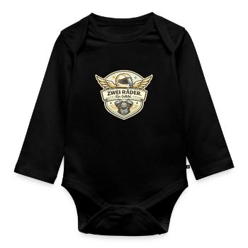 Zwei Räder Gefühl Wings - Baby Bio-Langarm-Body - Schwarz - Vorne