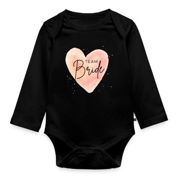 Cadeau de la petite amie de l’équipe Mariée Chemise de la Fête de Garçon - Body Bébé bio manches longues - noir - Devant