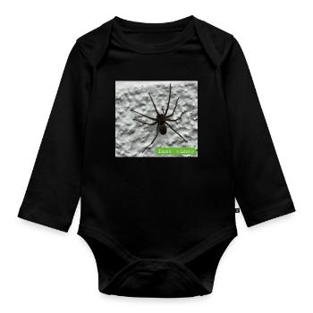 spider - Organic Longsleeve Baby Bodysuit - black - Front