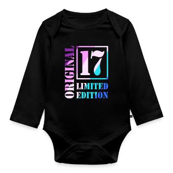17. Geburtstag Junge Mädchen Teenager Original 17 - Baby Bio-Langarm-Body - Schwarz - Vorne