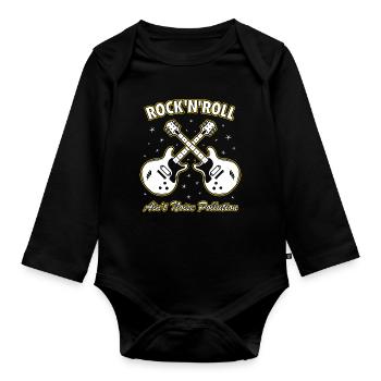Rock 'N' Roll Ain't Noise Pollution - Organic Longsleeve Baby Bodysuit - black - Front