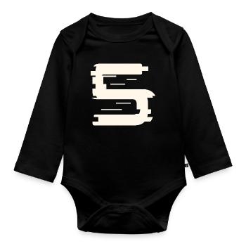 5 - Organic Longsleeve Baby Bodysuit - black - Front