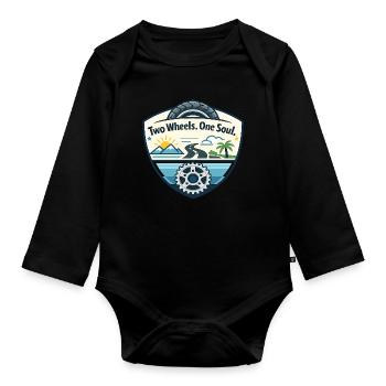 Two wheels, one soul - Organic Longsleeve Baby Bodysuit - black - Front