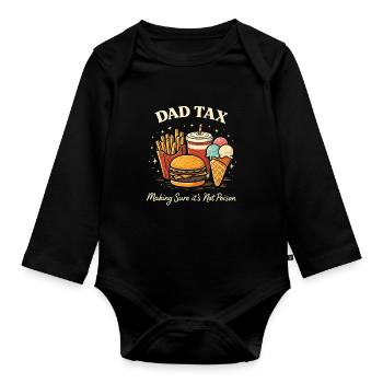 Papa T-shirt de taxe Drôle Père Cadeau de nourriture - Body Bébé bio manches longues - noir - Devant