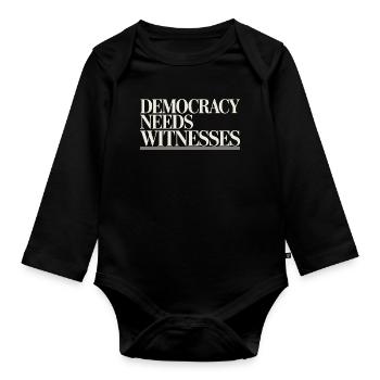 La démocratie a besoin de témoins Liberté de la presse - Body Bébé bio manches longues - noir - Devant