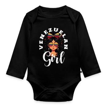 Venezuela Flag Pride & Home Venezuela - Organic Longsleeve Baby Bodysuit - black - Front